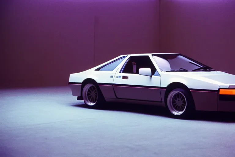 Image similar to designed by giorgetto giugiaro 1 9 7 8 ae 8 6, thick neon lights, ektachrome photograph, volumetric lighting, f 8 aperture, cinematic eastman 5 3 8 4 film