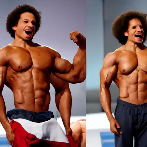 Image similar to Body Builder, Eric Andre face, Olympics Ceremony, 4K