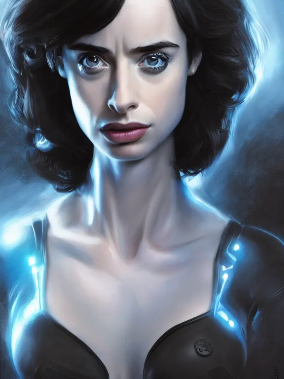 Image similar to krysten ritter as invisible woman, marvel, digital painting, extremely detailed, 4 k, intricate, brush strokes, mark arian, artgerm, bastien lecouffe - deharme