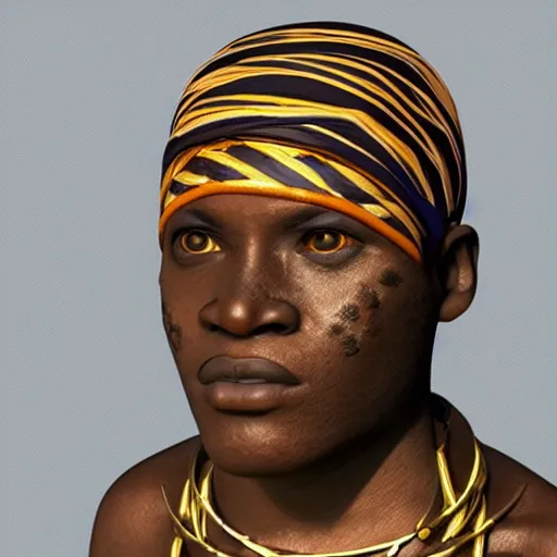 Image similar to unreal engine render of an african face,