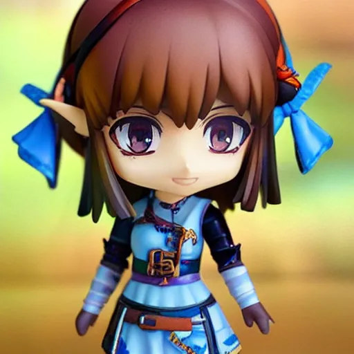 Image similar to beautiful water color portrait painting of face detailing cute girl in the style of nendoroid and Toon Zelda , anime style, close-up