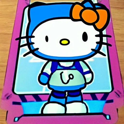 Image similar to hello kitty as megaman