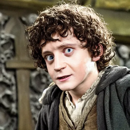 Image similar to frodo baggins in hogwarts