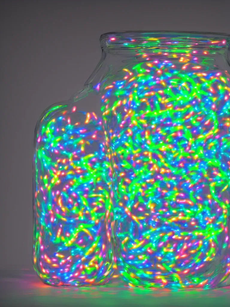 Image similar to neon marbles glowing in a jar by disney concept artists, blunt borders, rule of thirds