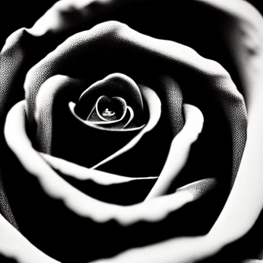 Image similar to award - winning macro of a beautiful black rose made of glowing molten magma