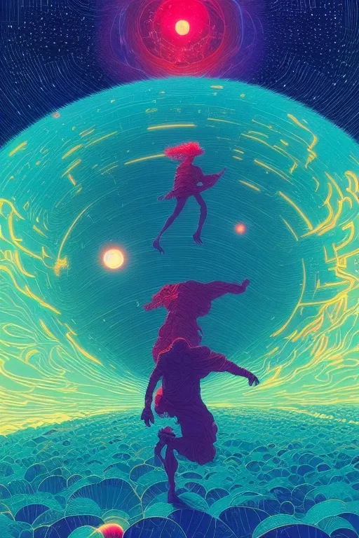 Prompt: dancing on a supergiant star supernova, by victo ngai, kilian eng vibrant colours, dynamic lighting, digital art, winning award masterpiece, fantastically beautiful, illustration, aesthetically inspired by beksinski and dan mumford, trending on artstation, art by greg rutkowski, 8 k