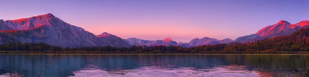 Image similar to sunset lake over the mountains