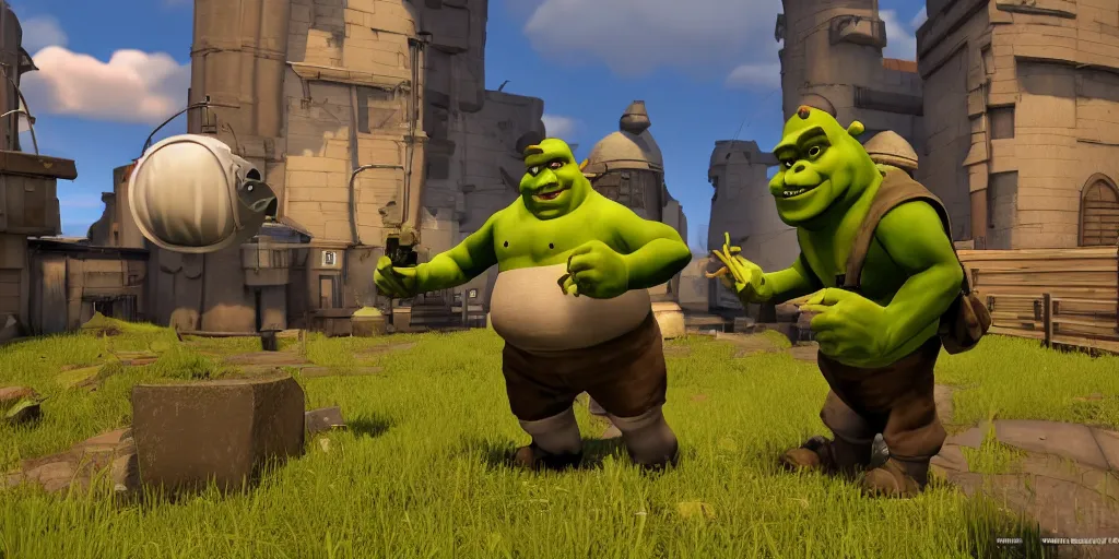 Image similar to shrek in team fortress 2 garry's mod, half life, sfm render, gmod, realistic 4 k octane beautifully detailed render, 4 k post - processing, highly detailed, intricate complexity, epic composition, magical atmosphere, cinematic lighting, masterpiece, ultra hd