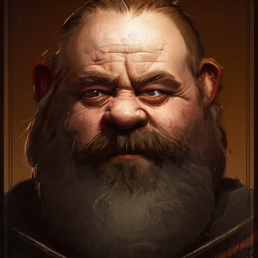 Image similar to a dwarf portrait by greg rutkowski, very coherent, hyper realism, high detail, vivid colors, octane render, unreal engine, 8k, Smooth gradients, High contrast, depth of field by Jacek Yerka