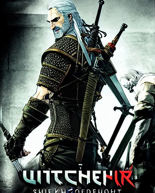 Image similar to witcher boxart by yoji shinkawa and yoji shinkawa and yoji shinkawa and yoji shinkawa