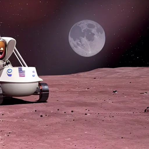 Prompt: Elon Musk in Wallace and Gromit on the moon