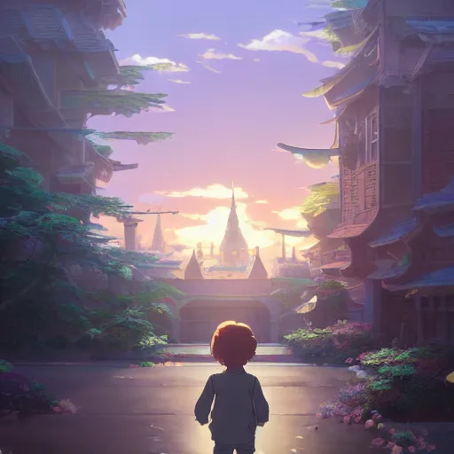 Image similar to a wholesome animation key shot of a 💎 medium shot, architecture, studio Ghibli, Pixar and Disney animation, sharp, very detailed, high resolution, inspired by Hayao Miyazaki, anime key art by Greg Rutkowski, Bloom, dramatic lighting