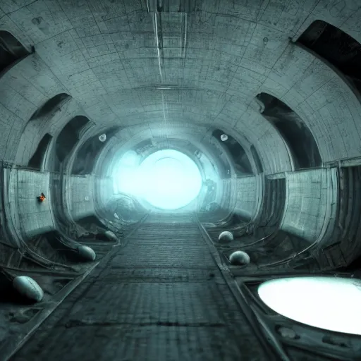 Prompt: Concept art, inside an empty ussr submarine, foggy and dark, littles light beams coming from many holes, photorealism, 8k, cinematic, high details, neat