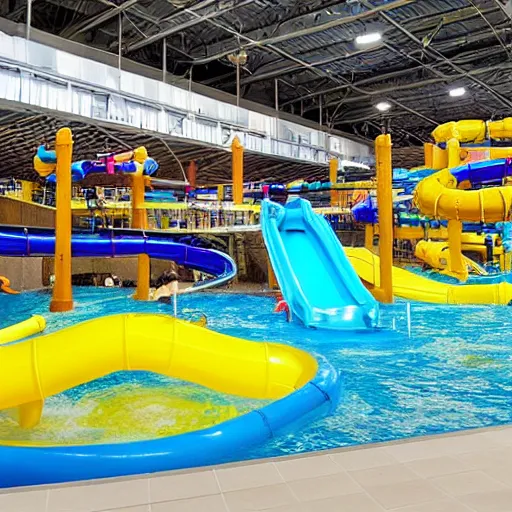 Image similar to waterpark inside a walmart superstore