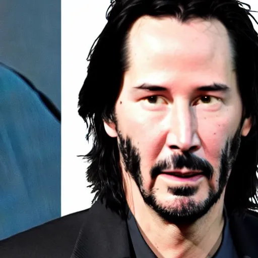 Image similar to photograph of keanu reeves as a 7 5 year old man, aged