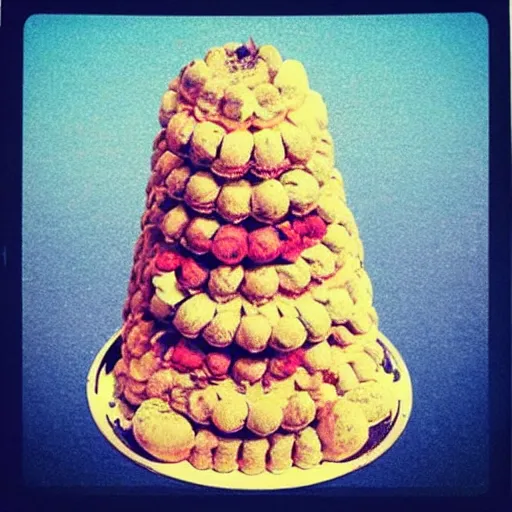 Image similar to “ a tower of desserts as high as the moon ”