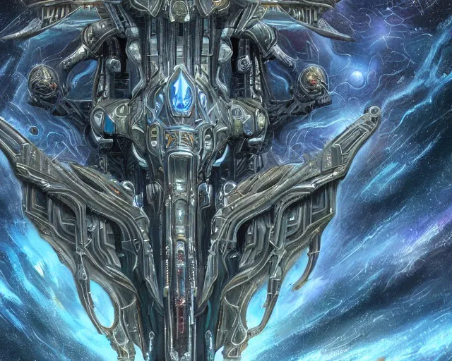 Prompt: immortal neuron, temple, mothership, alien utopia, holy place, protoss!!!!, starcraft, intricate, scifi, space, highly detailed, art by roberto digiglio and furio tedeschi and filippo ubertino