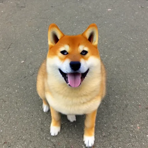 Image similar to doge shiba inu turned into a cube,