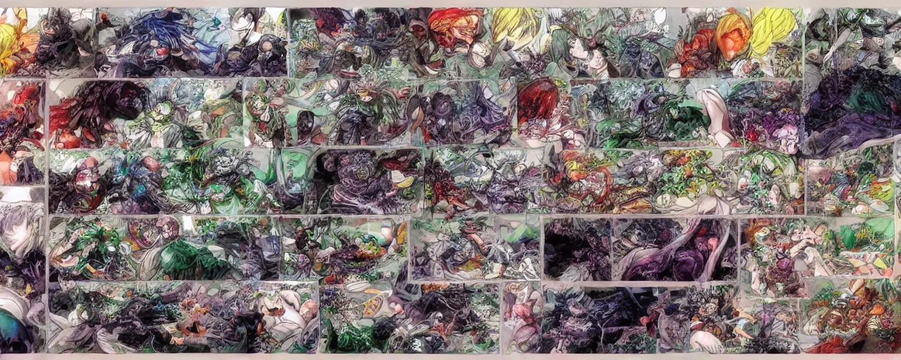 Image similar to yoshitaka amano color palette