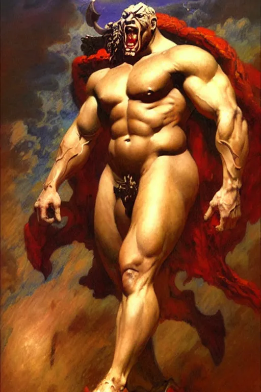 Prompt: zeus, monster, character design, painting by gaston bussiere, katsuya terada, frank frazetta, tom of finland, trending on artstation