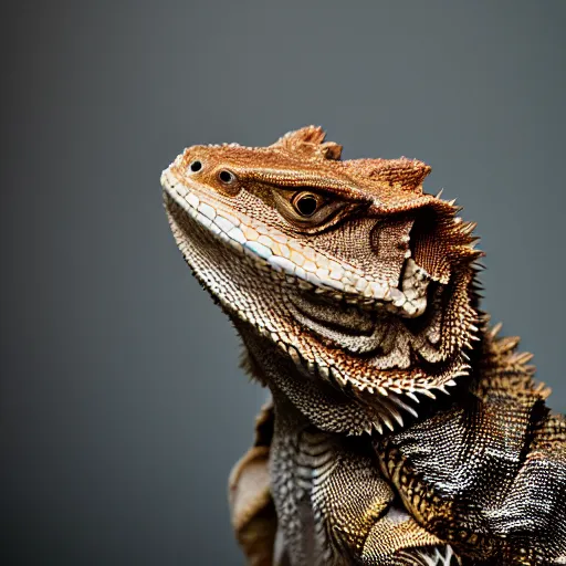 Image similar to dslr portrait still of a bearded dragon dressed like abe lincoln, 8 k 8 5 mm f 1. 4