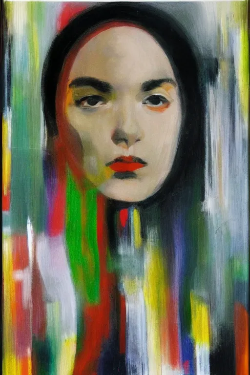 Prompt: painting of a woman by Gerhard Richter