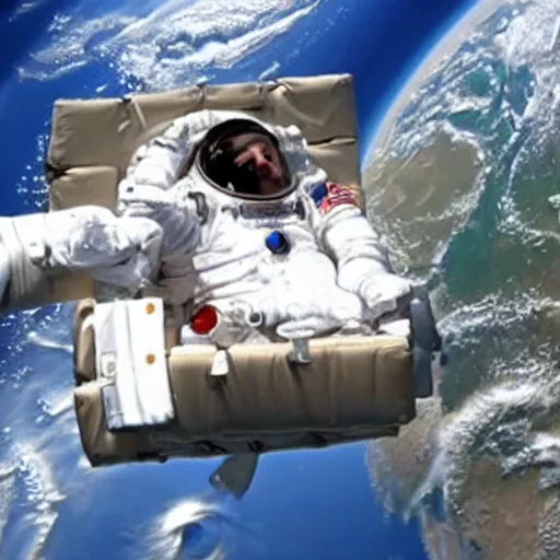 Prompt: Mr Bean's hilarious hijinx on the international space station