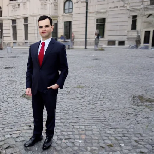 Prompt: Beautiful Portrait Photograph of Ben Shapiro in Poland