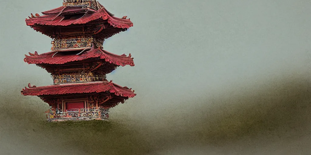 Image similar to pagoda, by zhang zeduan