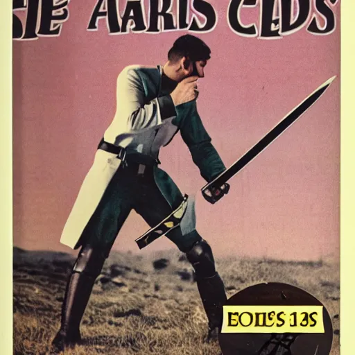 Prompt: magazine ad for swords