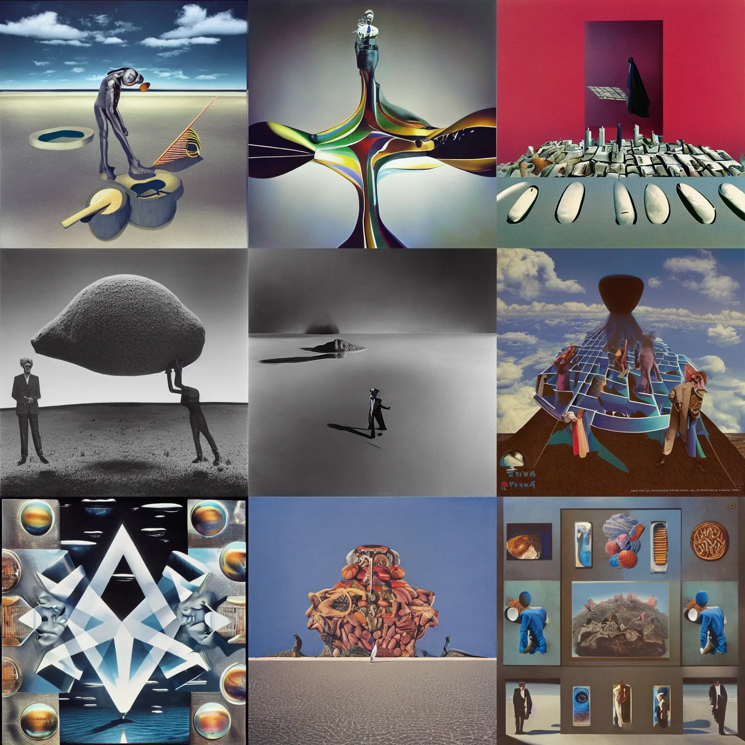 Image similar to surrealist album cover art by storm Thorgerson, 1978