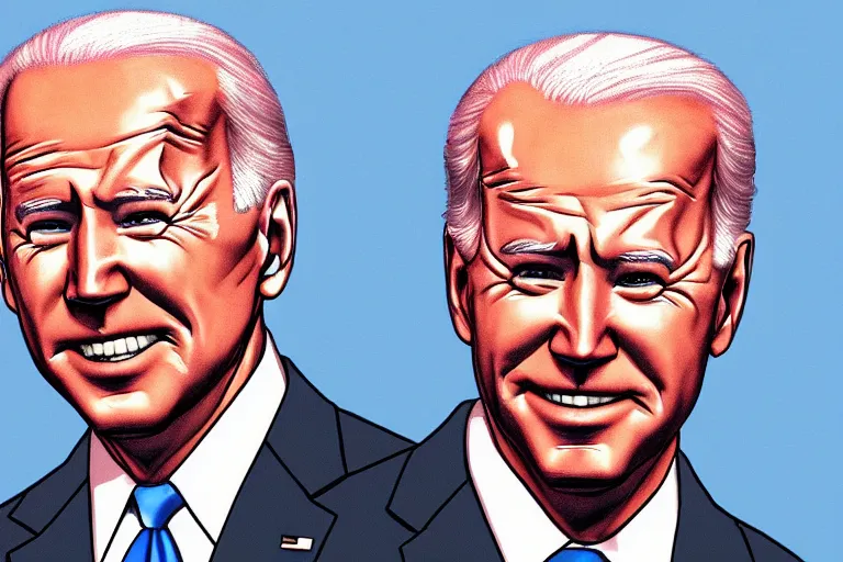 Image similar to biden drawn by deviantart, high quality