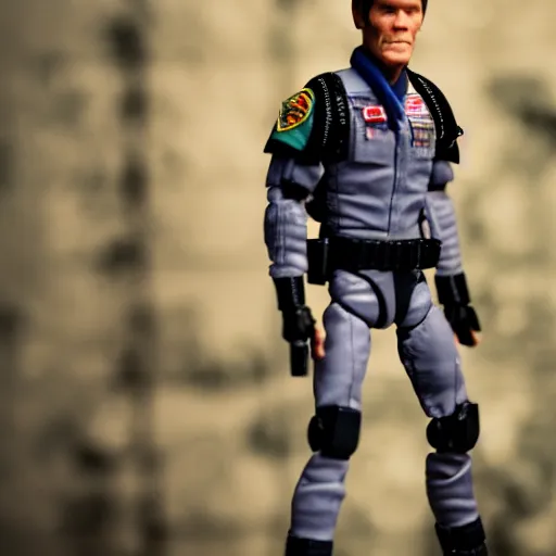 Prompt: Kevin Bacon as a G.I. Joe action figure, hyper realistic, photograph, tilt shift, 65mm, sharp focus