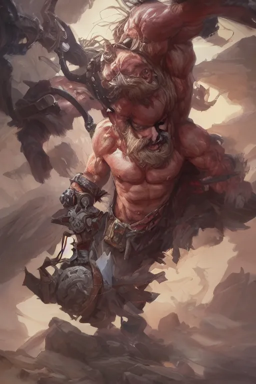 Prompt: photography of jesper ejsing, deep focus, hulking herculean ogre jesus christ. d & d, fantasy, intricate, elegant, highly detailed, digital painting, artstation, concept art, matte, sharp focus, illustration, hearthstone, art by artgerm and greg rutkowski and alphonse mucha