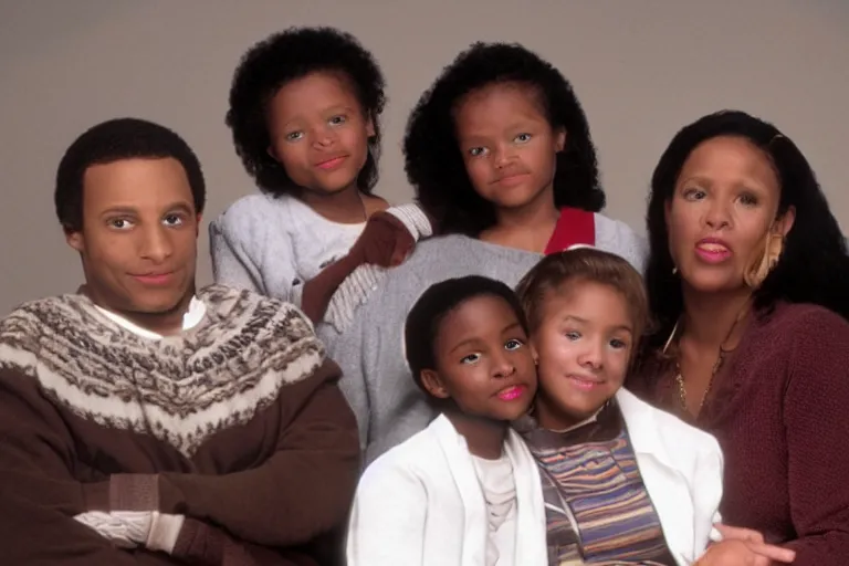 Prompt: whitewashed version of the cosby show, cinematic lighting