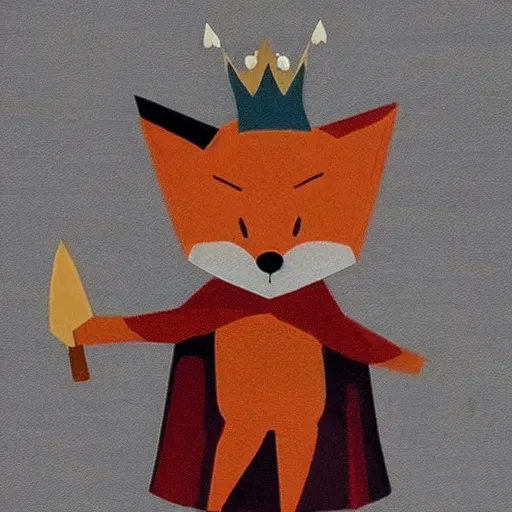 Prompt: cute little anthropomorphic foxy knight wearing a cape and a crown