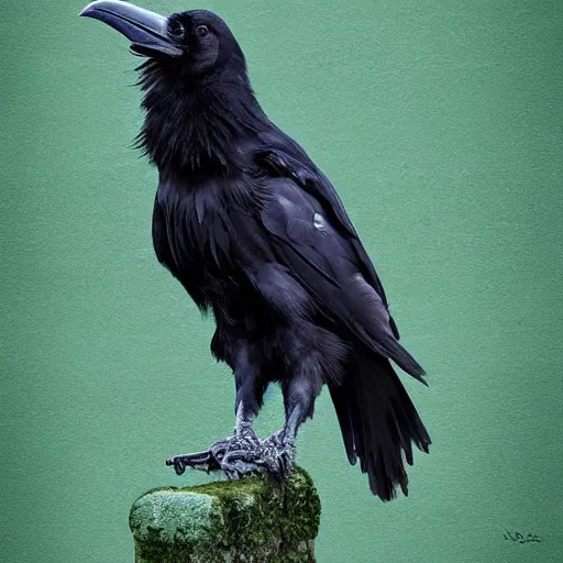 Prompt: three legged black raven, fractal image