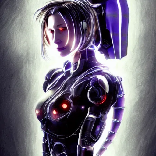 Image similar to cyborg cate blanchett, anime,drawing ,cyberpunk