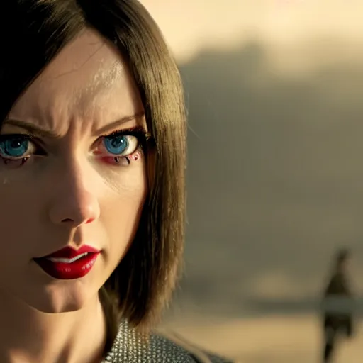 Image similar to cinematic still of taylor swift as alita in alita : battle angel ( 2 0 1 9 ), xf iq 4, f / 1. 4, iso 2 0 0, 1 / 1 6 0 s, 8 k, raw, dramatic lighting, symmetrical balance, in - frame