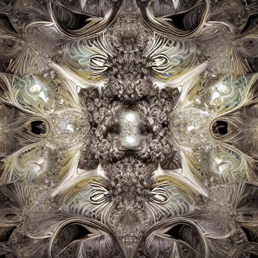 Image similar to a beautiful 3 d painting of a sprawling intricate mandelbrot fractal cathedral populated by julia fractals by android jones, carved soap, white color scheme, volumetric lighting, dynamic lighting, dramatic lighting, high contrast, depth of field, carved marble, opalescent, sacred geometry, religious, angelic, catholicpunk, stark, trending on artstation