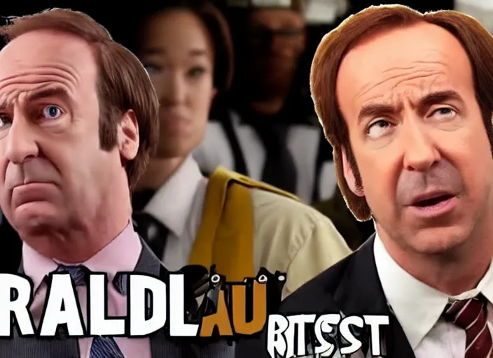 Image similar to youtube thumbnail saul goodman reacting to naruto