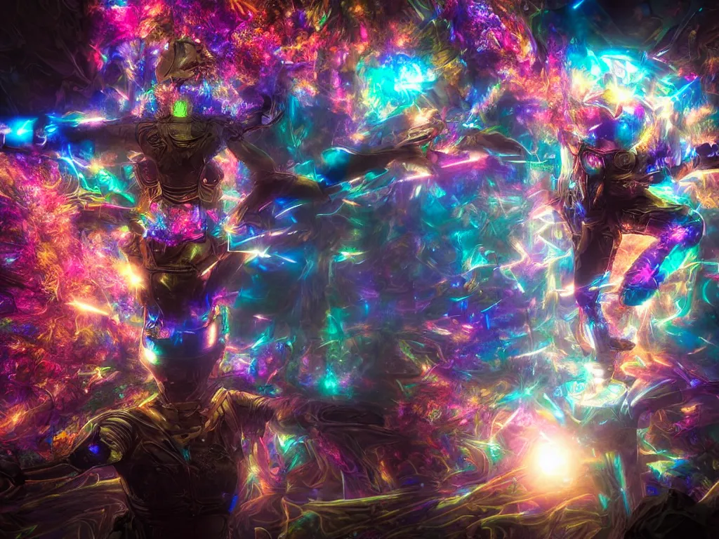 Image similar to cinematic shot epic fractal halls of creativity, walls of large moving images, hyper realistic, mood lighting, fantasy, detailed people creating beautiful diverse large holographic art, highly detailed, super realistic, point of view of visor wearer, air hands painting art in the air!, perfect lighting pixel sorting