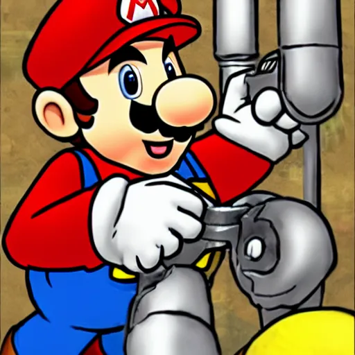 Prompt: super mario in warhammer 4 0 k