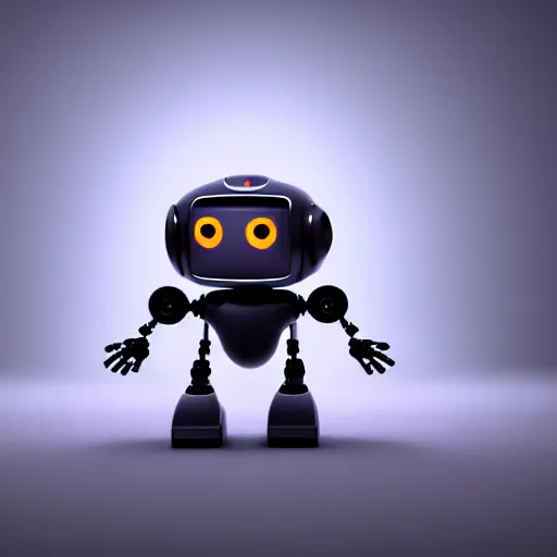 Image similar to a cute little robot at wood. super realistic 8 k render of a dark hooded powerful elegant, cinematic composition