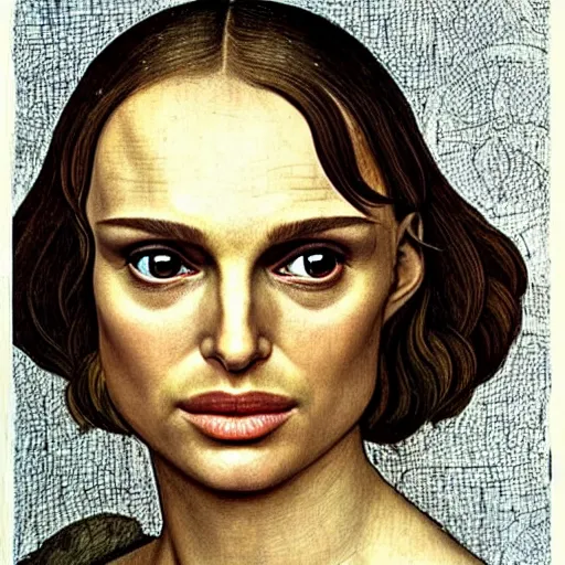 Prompt: natalie portman as gollum, elegant portrait by sandro botticelli, detailed, symmetrical, intricate