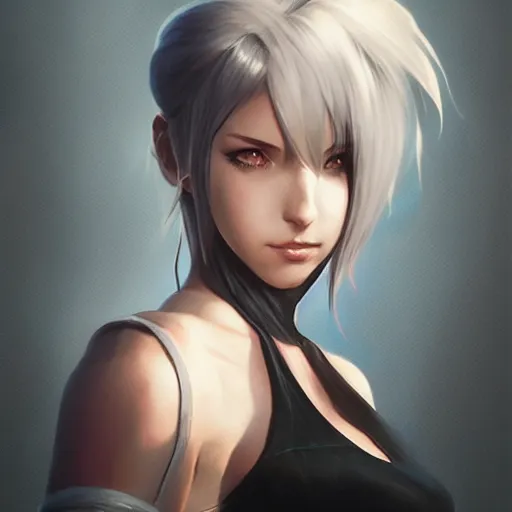 Image similar to kerli koiv as tifa lockhart, character headshot concept art, sharp, digital matte painting, art by artgerm, greg rutkowski, wlop, dramatic lighting, trending on artstation