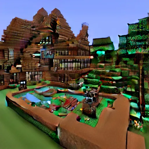 Image similar to minecraft mansion made of flesh