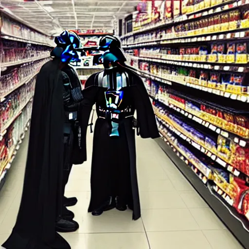 Prompt: Darth Vader shopping for groceries