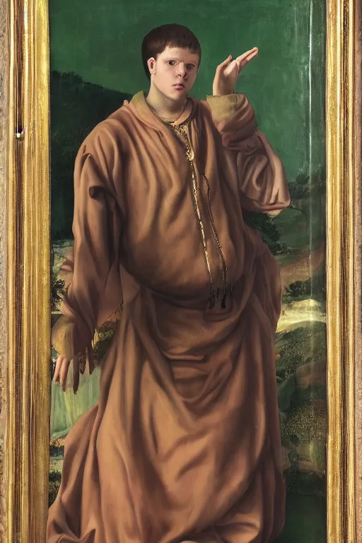 Image similar to portrait of yung lean renaissance style painting