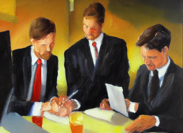 Image similar to business money oil painting